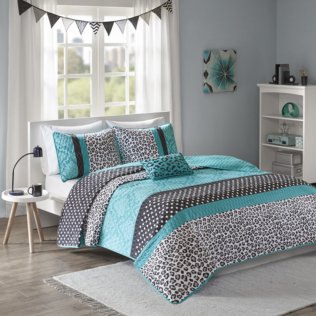 

Mi Zone - Chloe Coverlet Set - Teal - Full/Queen