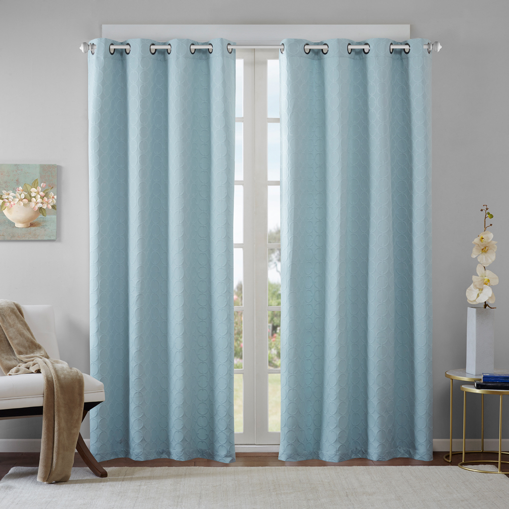 

Madison Park - Tinashe Window Curtain Pair - Aqua - 108" Panel