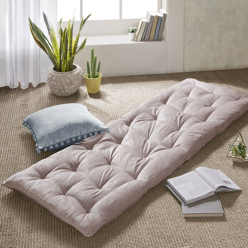 

Intelligent Design - Edelia Poly Chenille Lounge Floor Pillow Cushion - Blush - 27" x 74