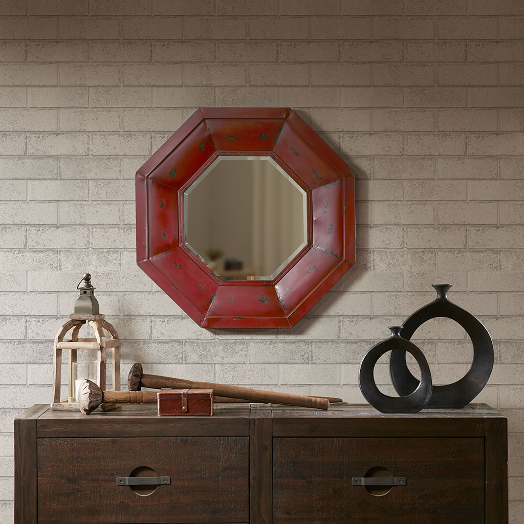 

INK+IVY - Warren Decor Mirror - Red - See below