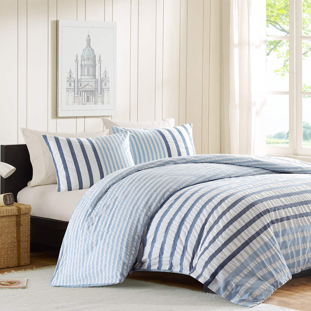 

INK+IVY - Sutton Duvet Cover Set - Blue - Full/Queen