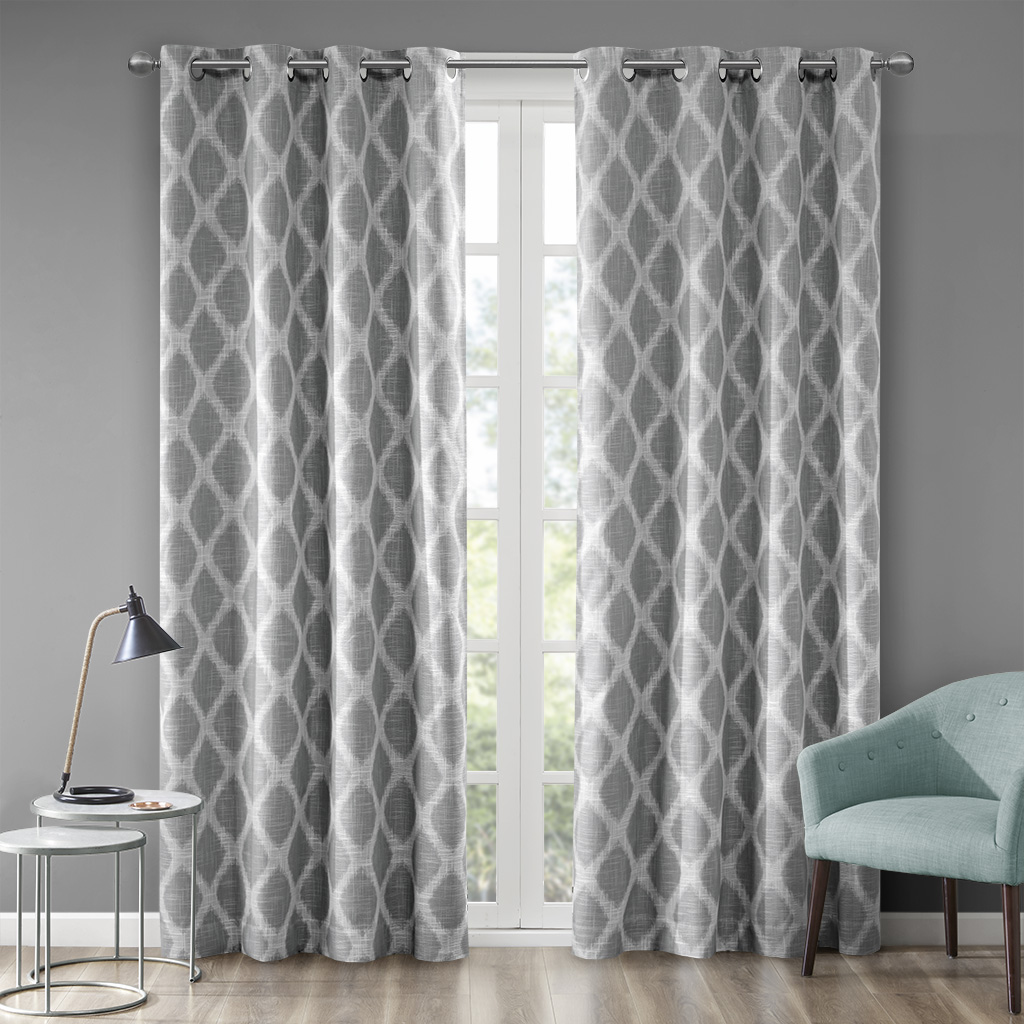 

SunSmart - Blakesly Printed Ikat Blackout Panel - Grey - 50x84