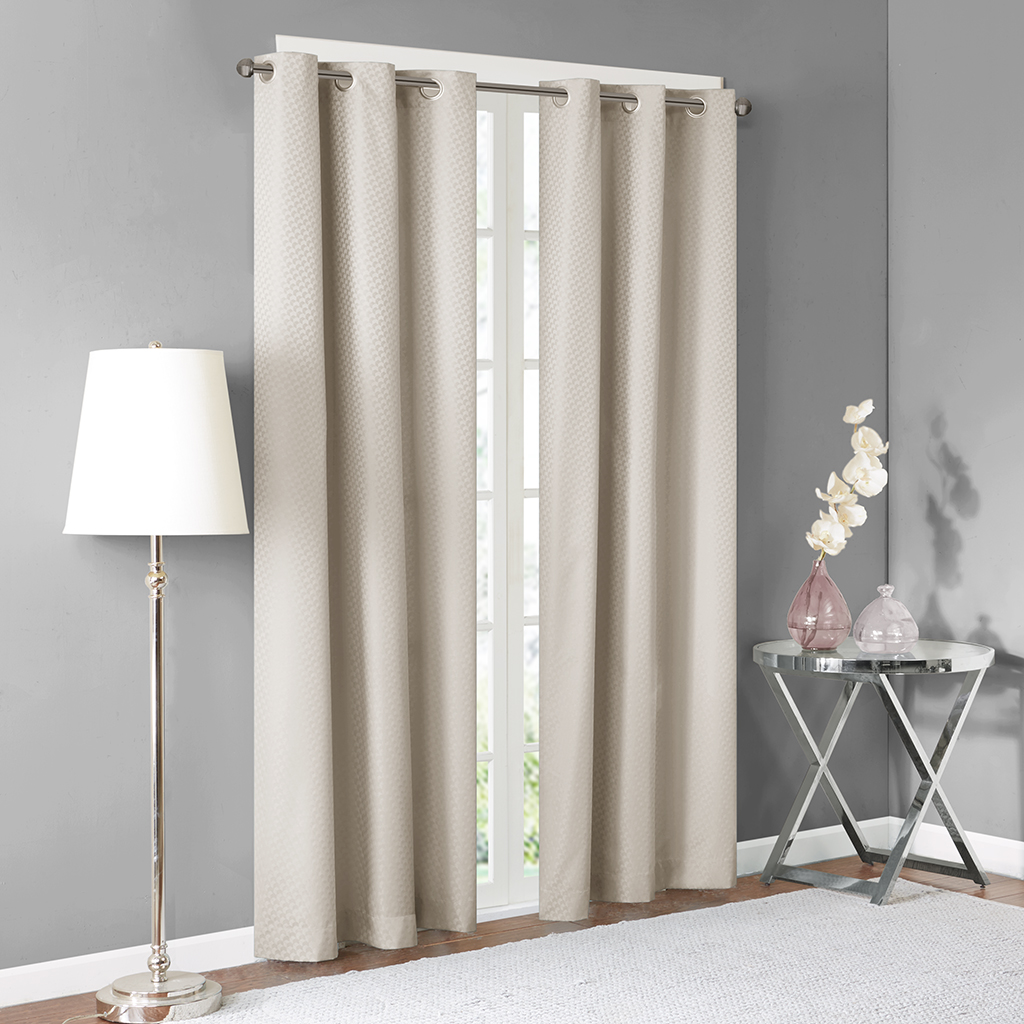 

Madison Park Essentials - Luna Jacquard Room Darkening Panel Pair - Ivory - 84" Panel