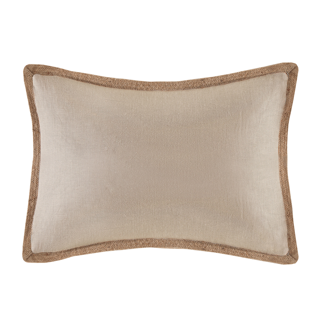 

Madison Park - Linen with Jute Trim Oblong Pillow - Linen - 14x20