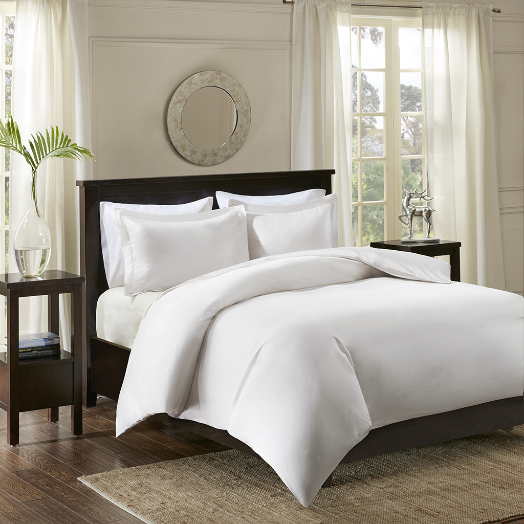 

Madison Park Signature - 600TC Infinity Cotton Duvet Cover Set - White - King