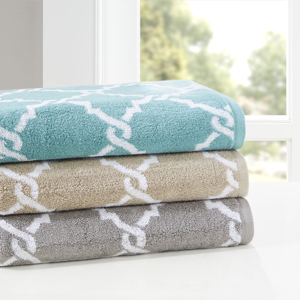 

Madison Park Essentials - Merritt 100% Cotton Yarn Dyed Jacquard 6 Piece Towel Set - Grey - See below