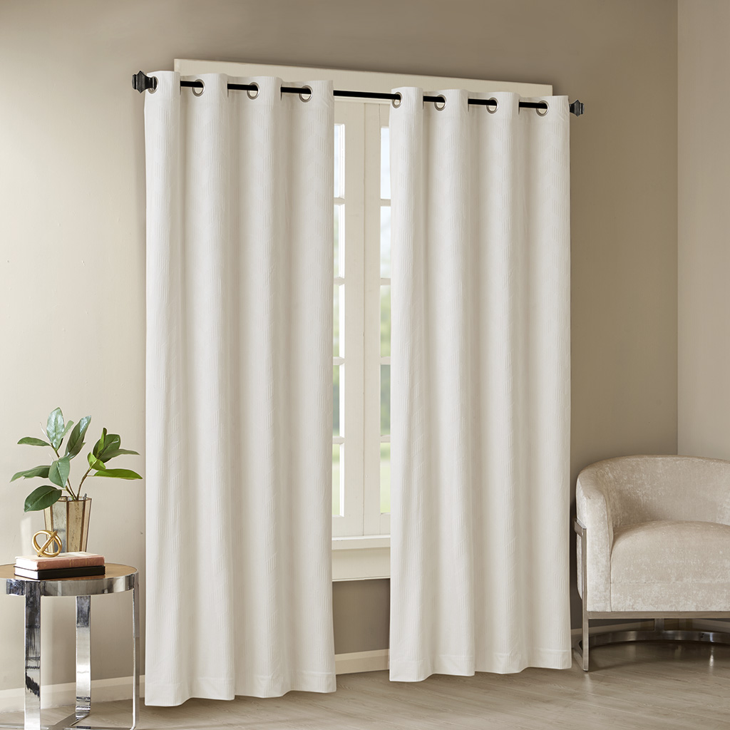 

Madison Park - Odella Embossed Poly Velvet Window Panel - Ivory - 50x84