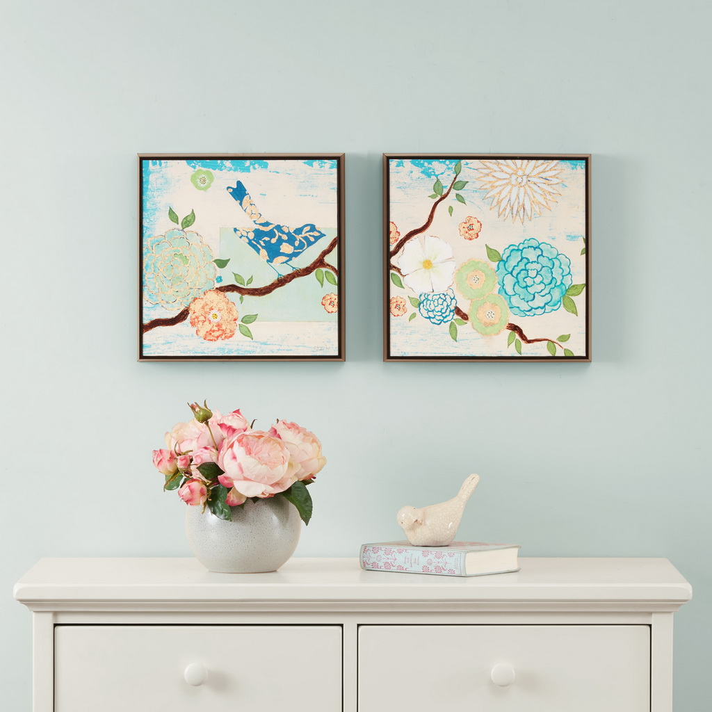 

Intelligent Design - Blooming Florals Gel Coat Deco Box 2 Piece Set - Blue - See below