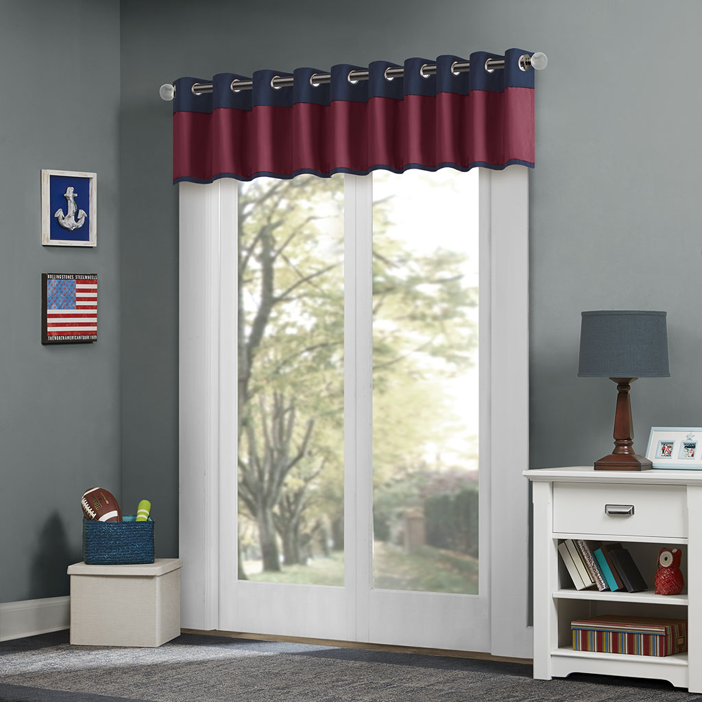 

Mi Zone - Liam 100% Microfiber Energy Saving Valance - Red/Blue - 50x18