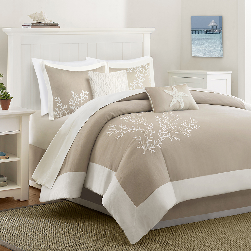 

Harbor House - Coastline 6 Piece Comforter Set - Khaki - King