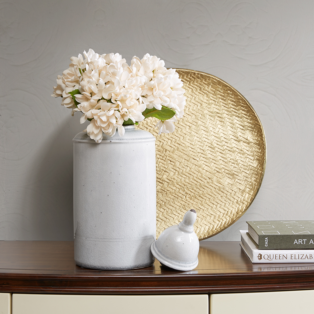 

Madison Park Signature - Clift Ceramic Jar - Light Grey - Small