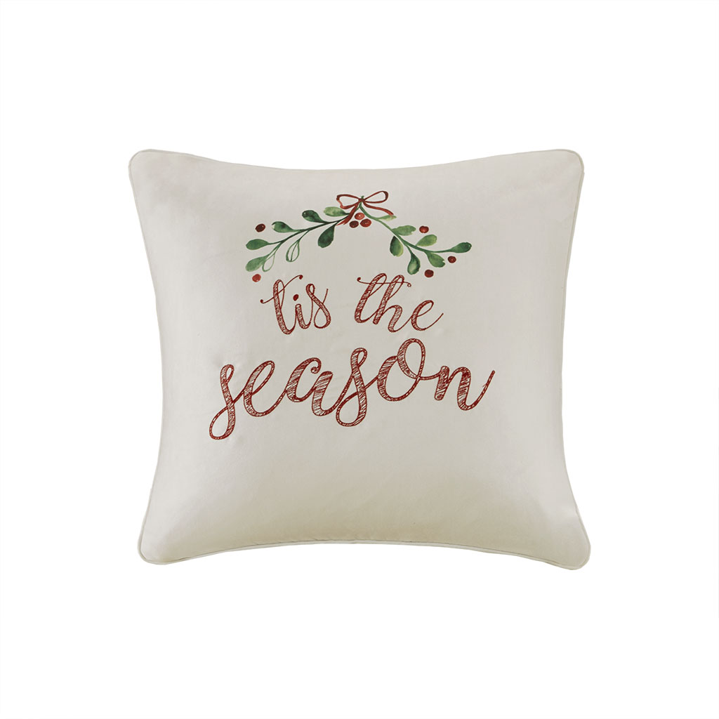 

Madison Park - Tis The Season Square Dec Pillow - Ivory - 20x20