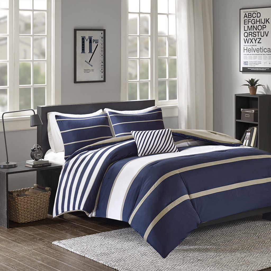 

Comfort Spaces - Verone Comforter Set - Blue - Twin/Twin XL