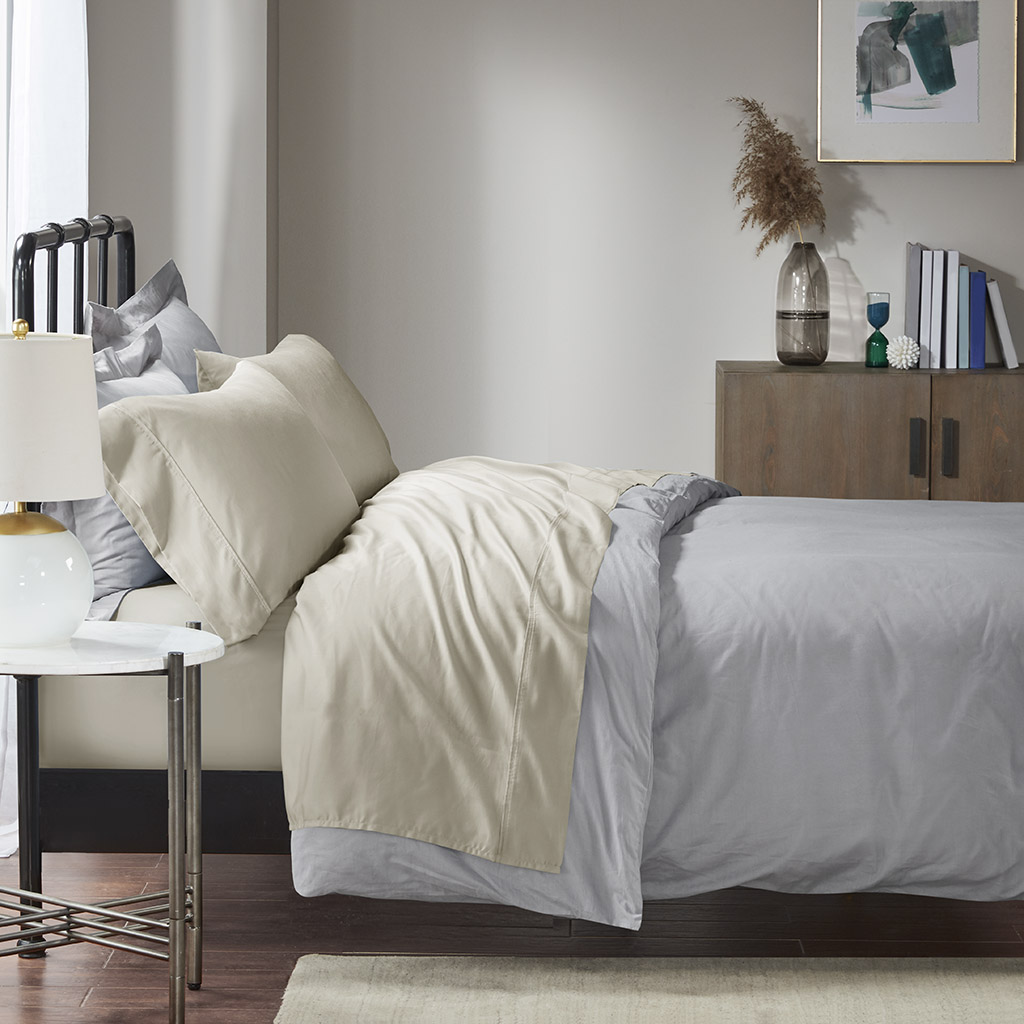 

Madison Park - 1500 Thread Count Cotton Rich Sheet Set - Ivory - Cal King