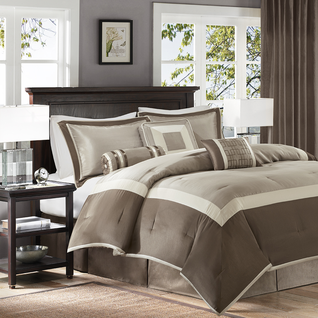 

Madison Park - Genevieve 7 Piece Comforter Set - Tan - Cal King