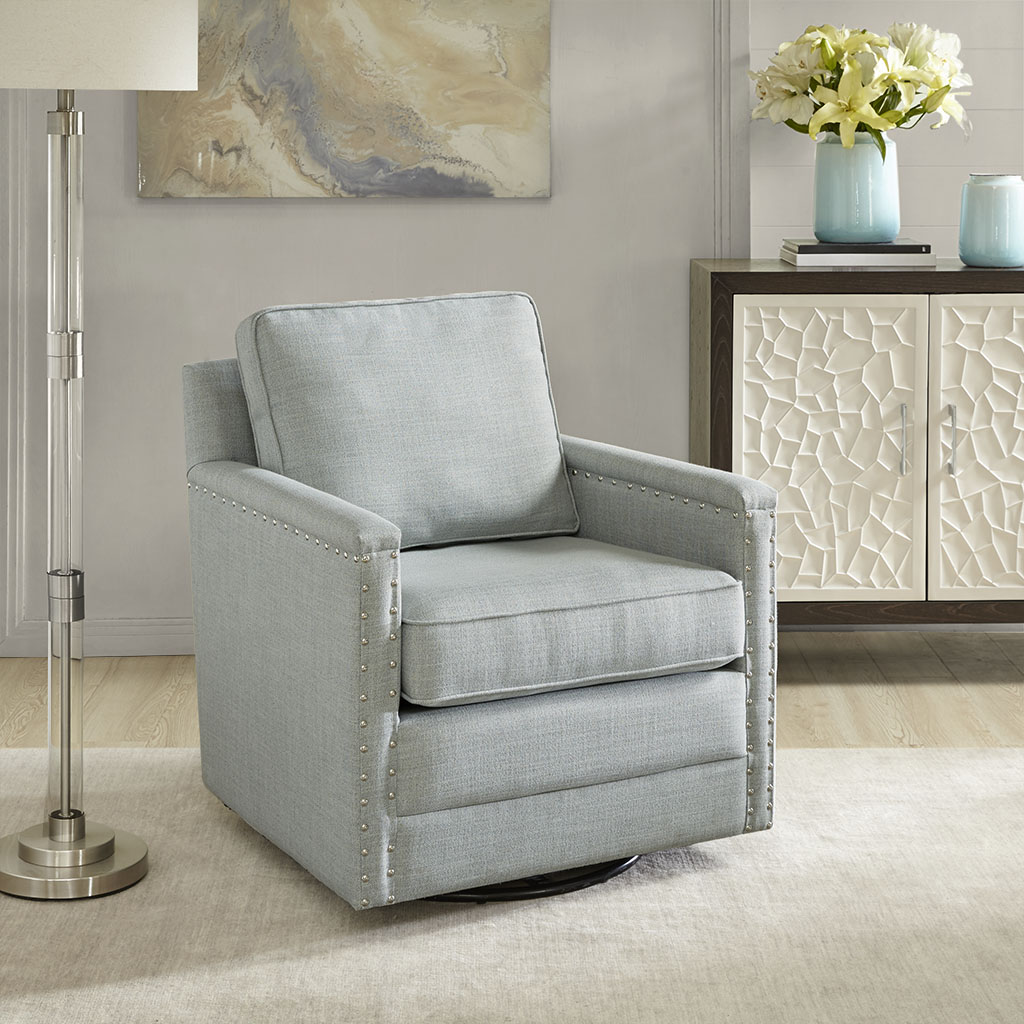 

Madison Park - Cheshire Swivel Glider Chair - Blue - See below