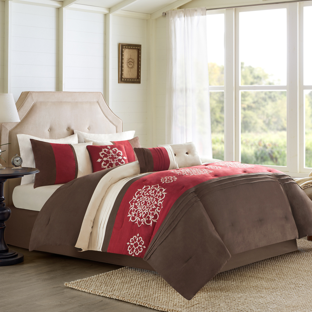 

Madison Park - Hamilton 7 Piece Comforter Set - Brown - King