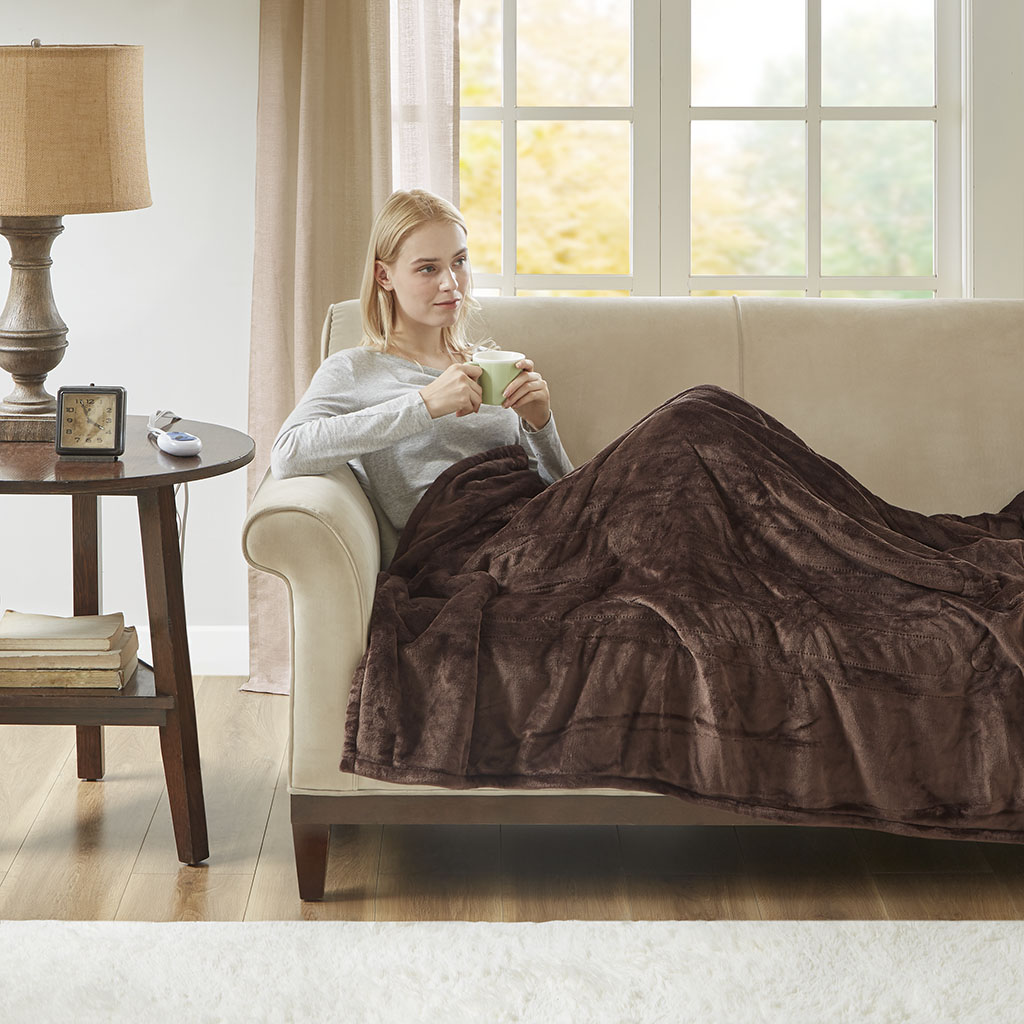 

Woolrich - Heated Plush to Berber Throw - Chocolate - 60x70