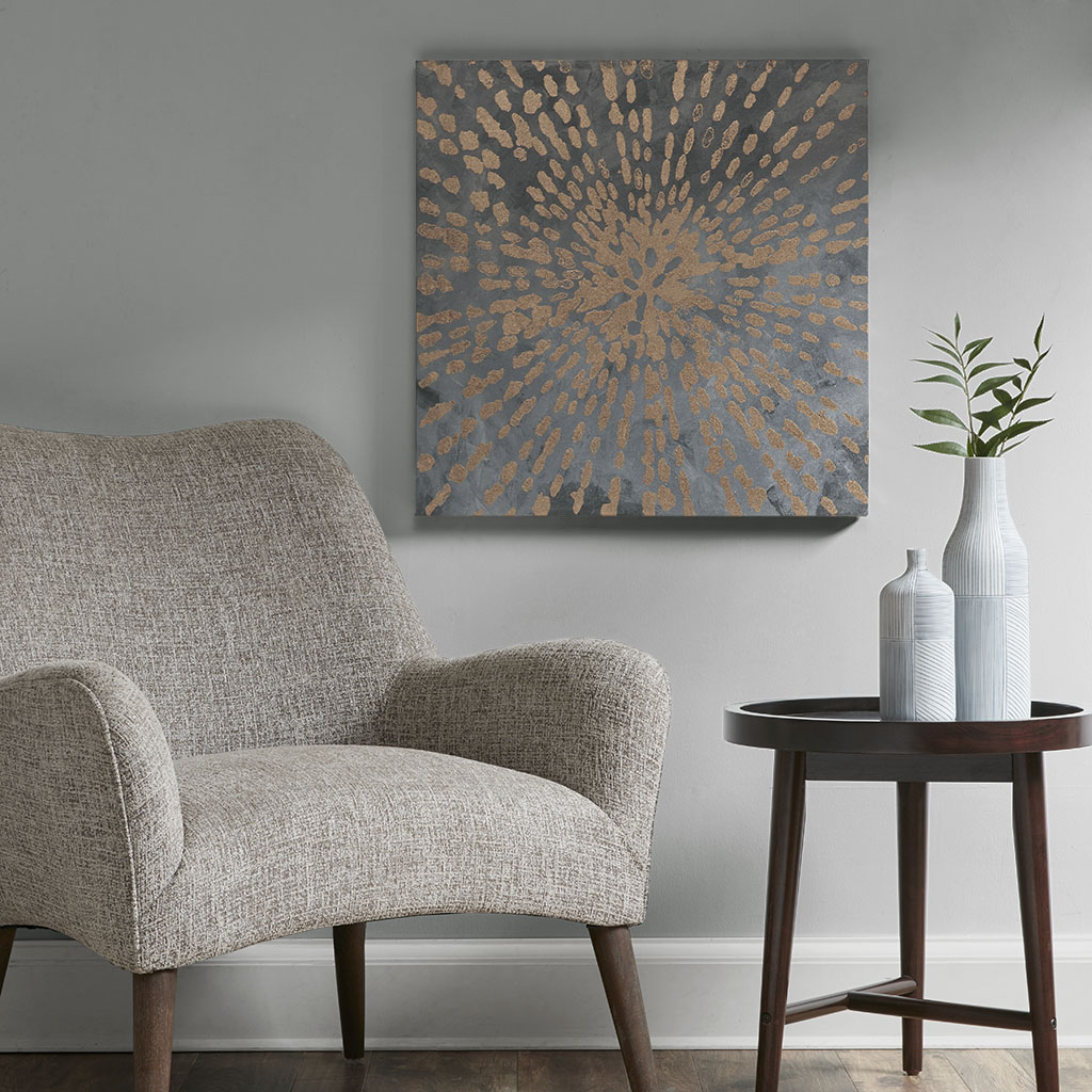 

Urban Habitat - Starburst Gel Coat Canvas With Gold Foil - Grey/Gold - See below