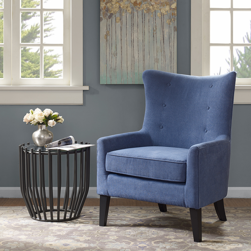 

Madison Park - Carissa Shelter Wing Chair - Blue - See below