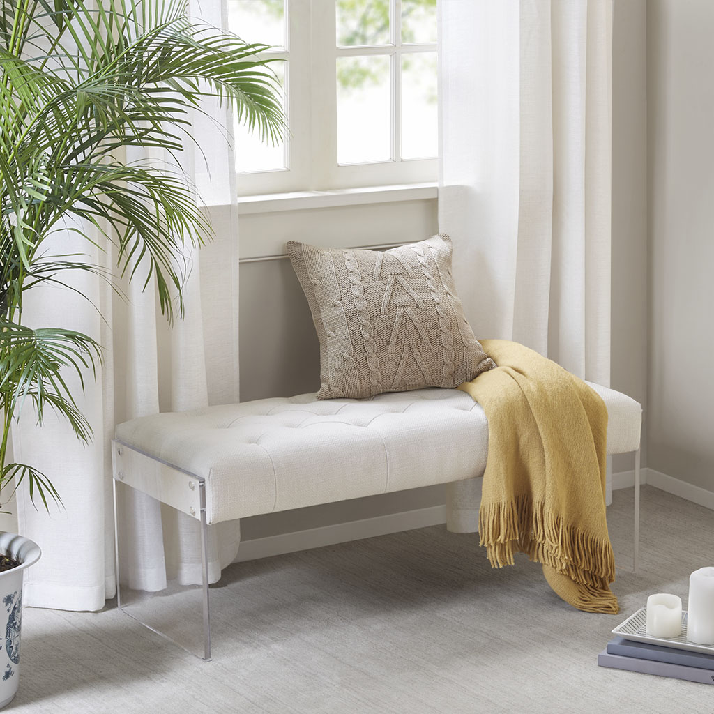 

Madison Park - Kian Accent Bench - Cream - See below