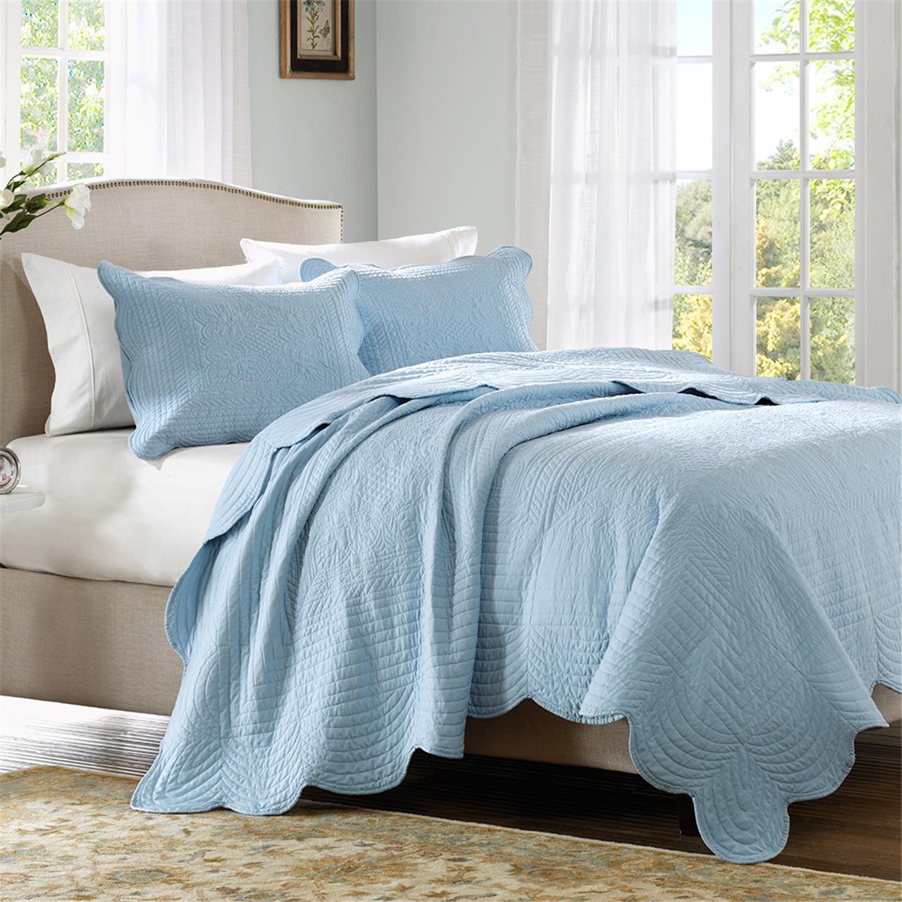 

Home Essence - Tuscany 3 Piece Coverlet Set - Blue - King