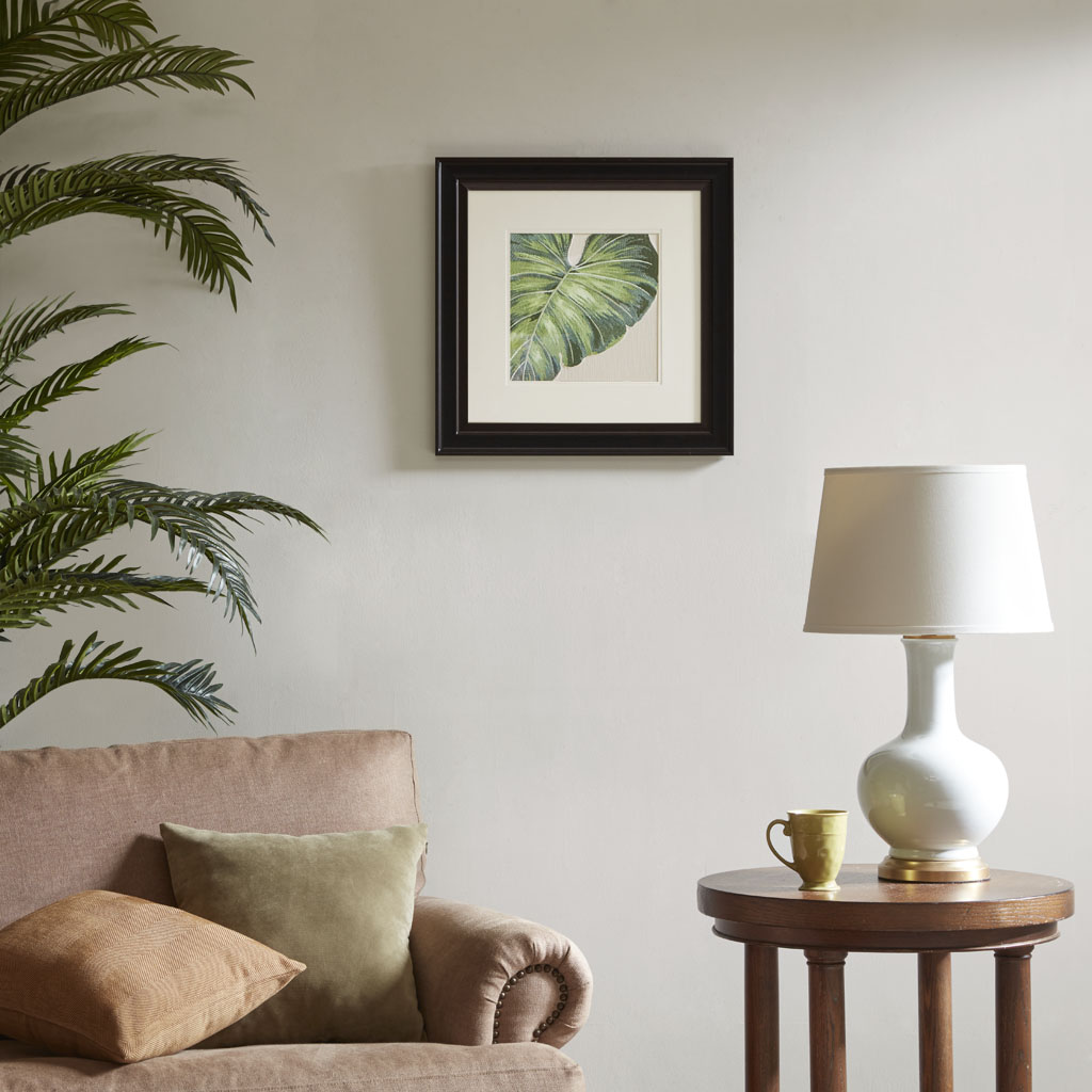 

Harbor House - Tropical Leaf Decorative Embroidery Wall Art Botanical - Green - See below