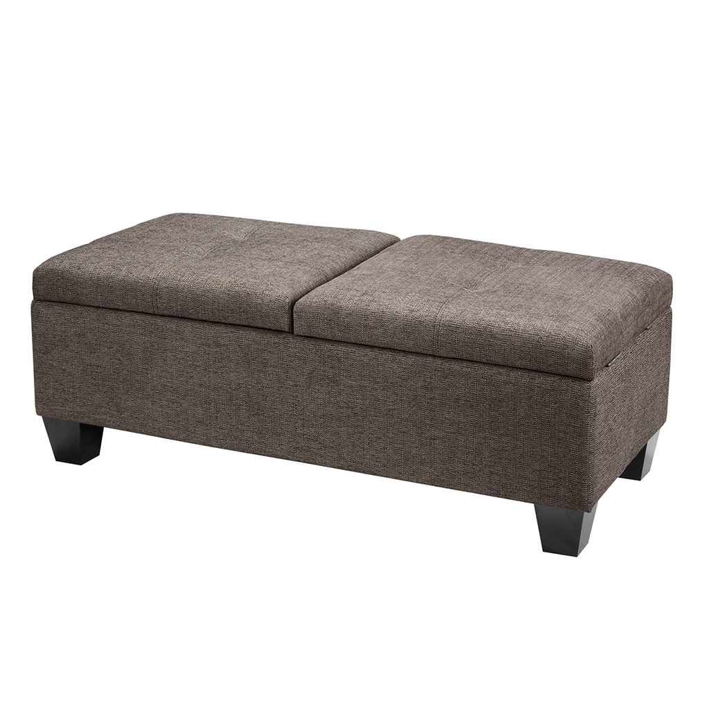 

Madison Park - Connor Split Top Storage Ottoman - Grey - See below