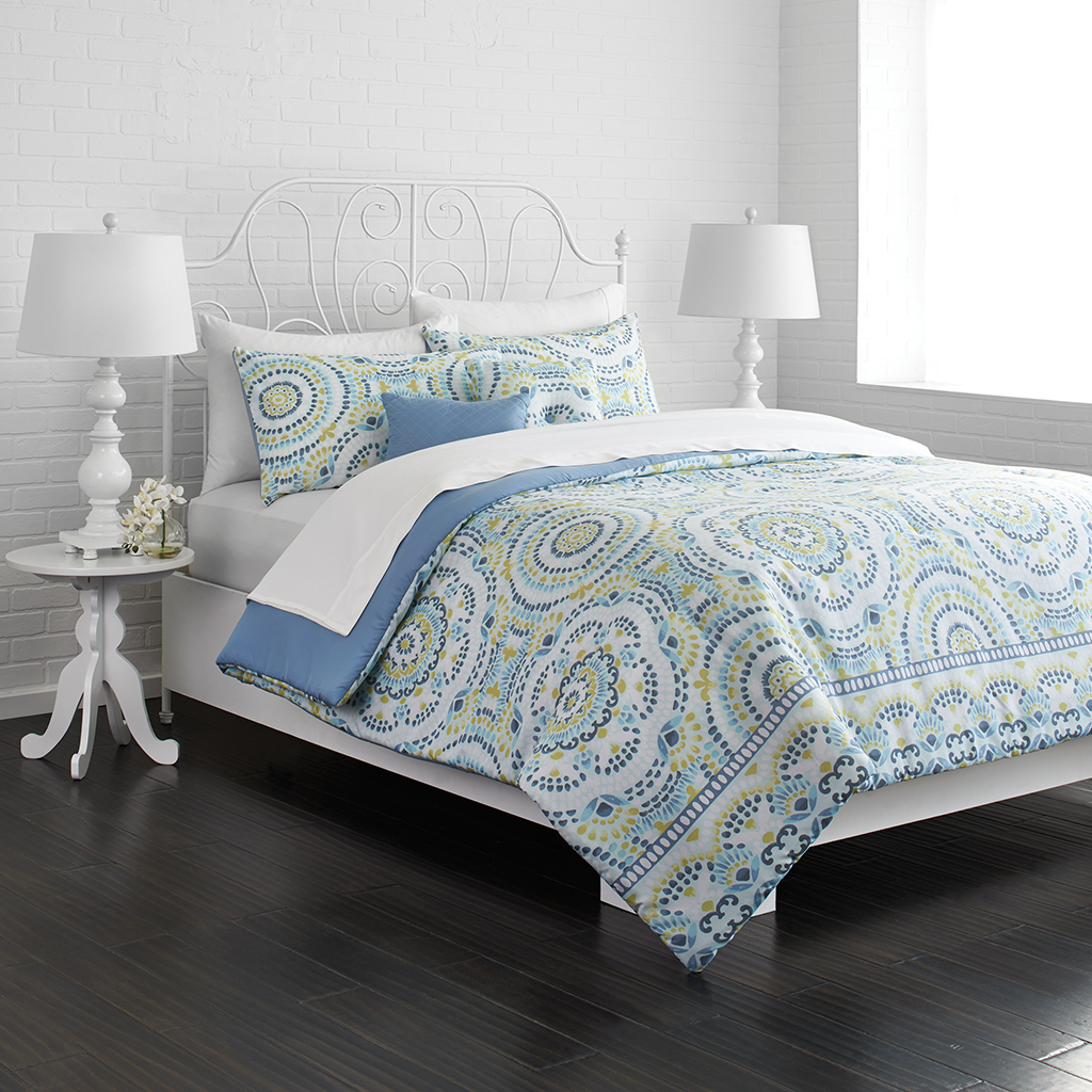 

Home Essence - Mira 5 Piece Comforter Set - Blue - Full/Queen