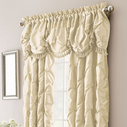 

Madison Park - Chateau Faux Silk Curtain - Cream - 84" Panel