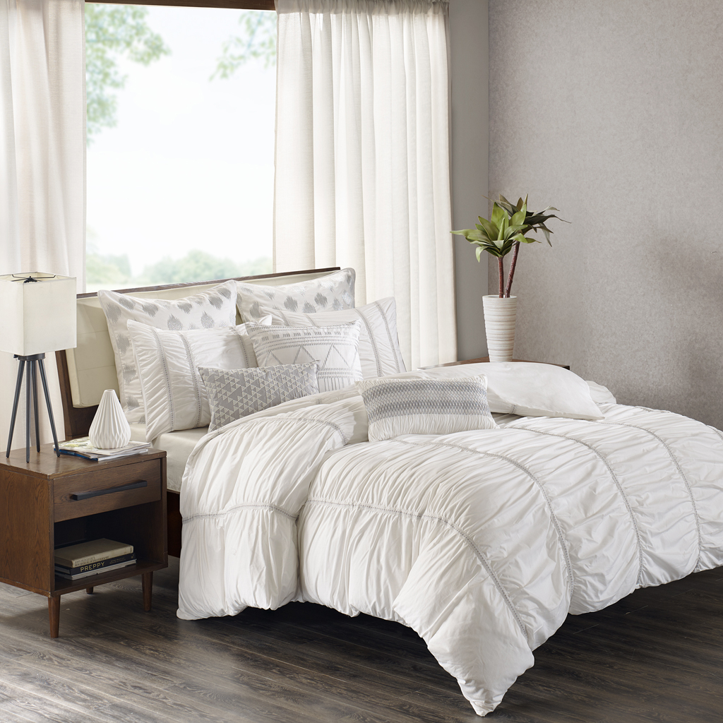 

INK+IVY - Reese 3 Piece Duvet Cover Mini Set - White - King/Cal King