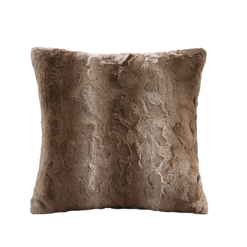 

Madison Park - Zuri Faux Fur Square Pillow - Tan - 20x20