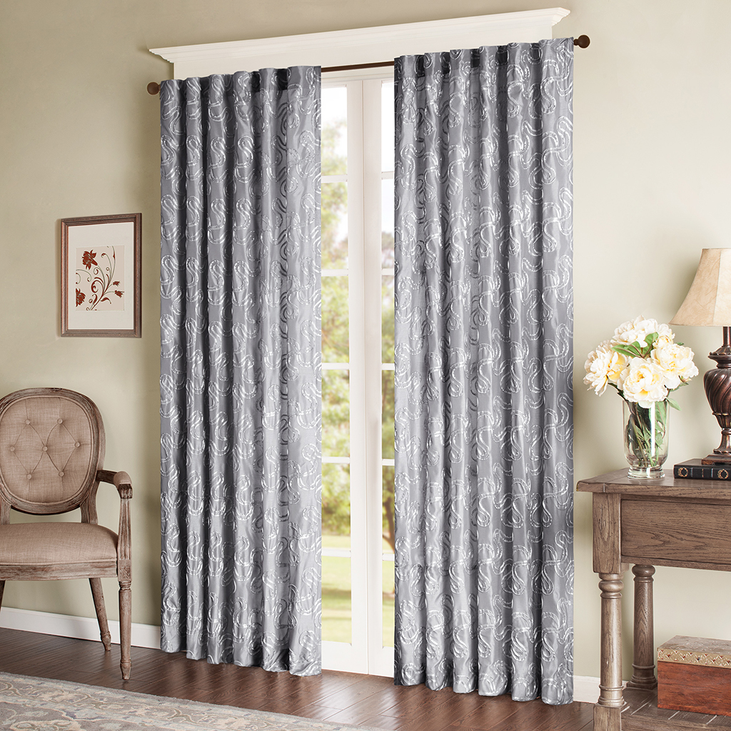 

Madison Park - Phoebe Window Curtain - Grey - 84" Panel
