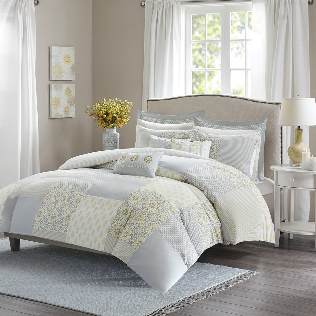

Madison Park - Adelaide 9 Piece Cotton Duvet Cover Set - Multi - King
