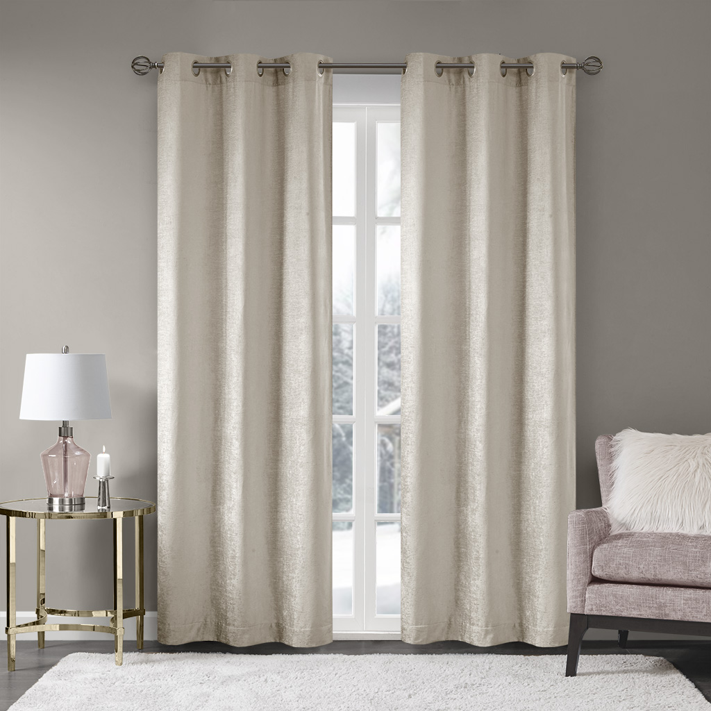 

Madison Park - Luxe Chenille Window Curtain Pair - Ivory - 84" Panel