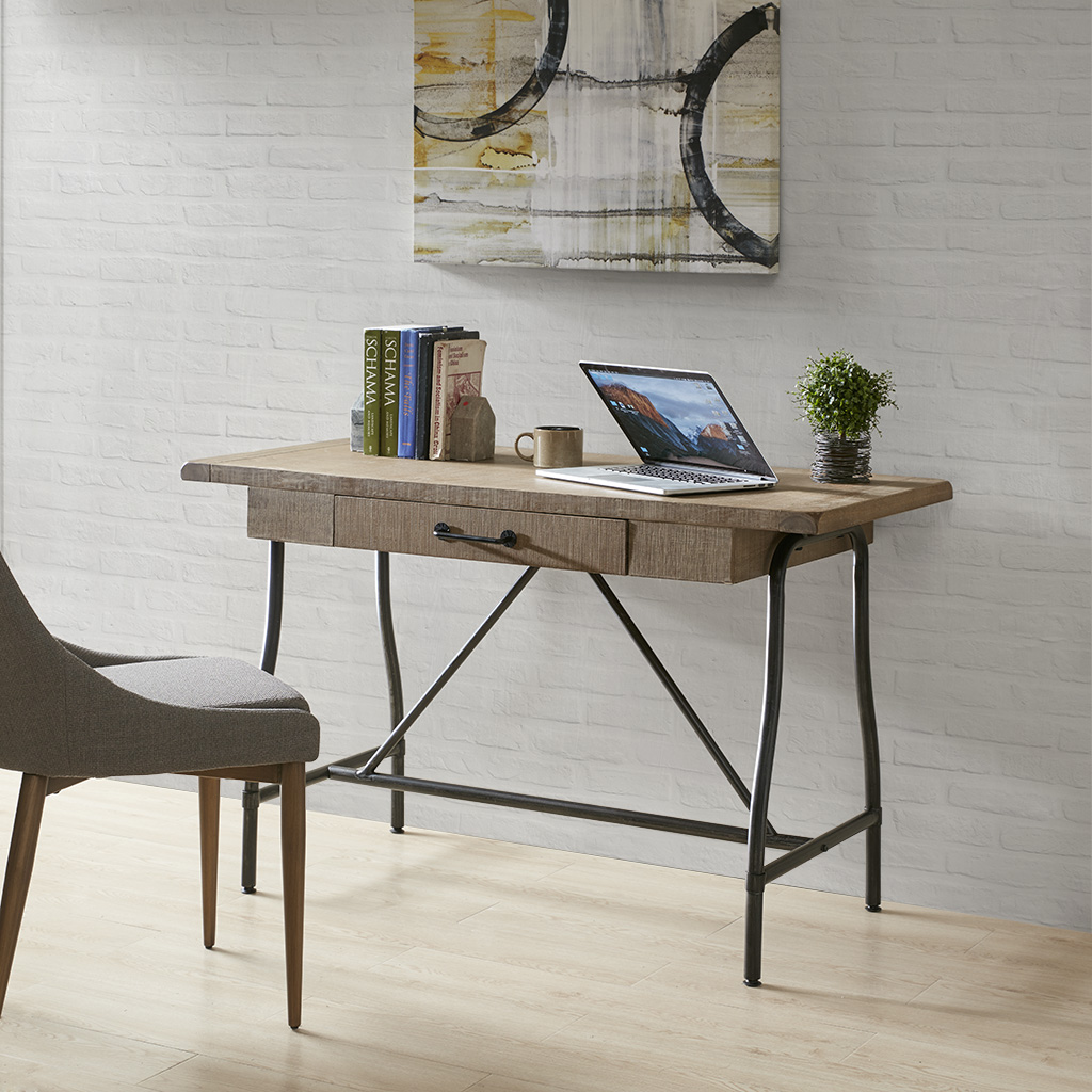 

Madison Park - Piper Desk - Light Natu/Gun metal - See below