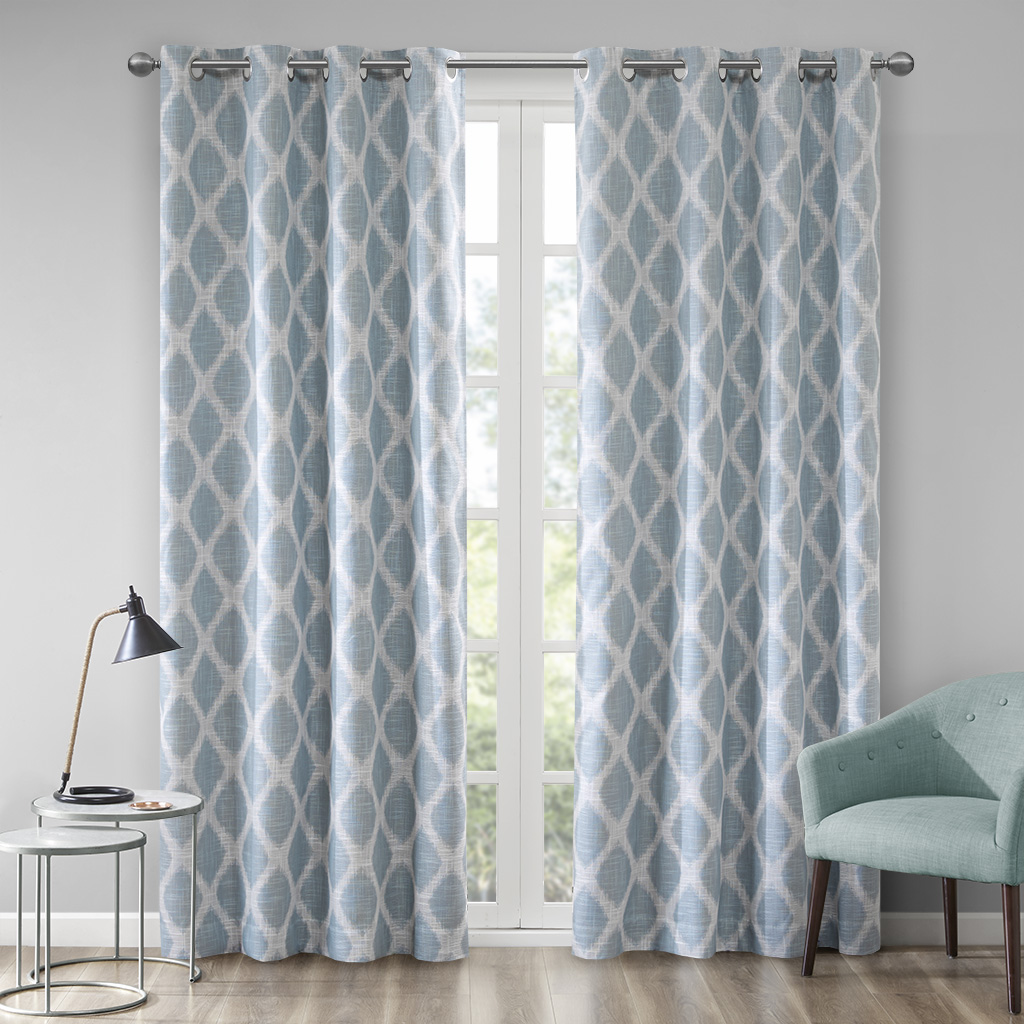 

SunSmart - Blakesly Printed Ikat Blackout Panel - Aqua - 50x63