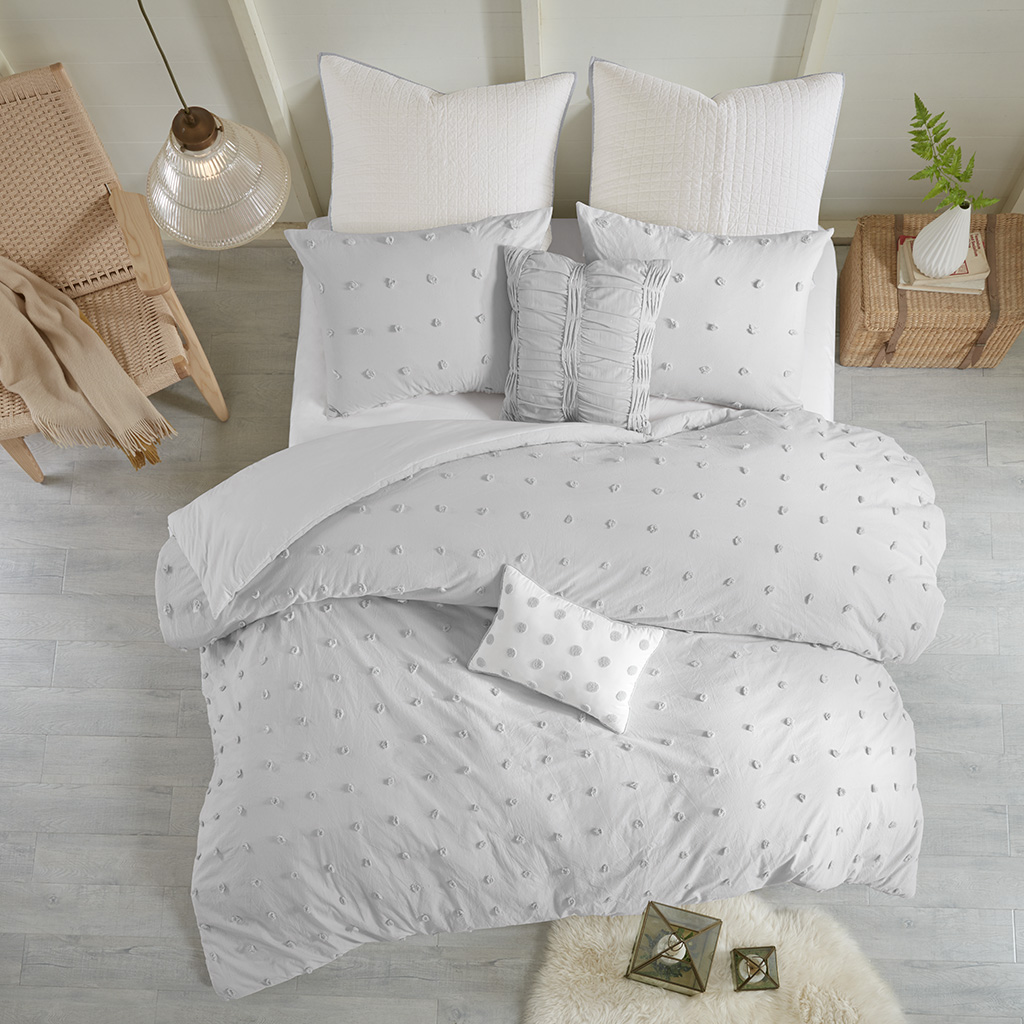

Urban Habitat - Brooklyn Cotton Jacquard Duvet Cover Set - Grey - King/Cal King