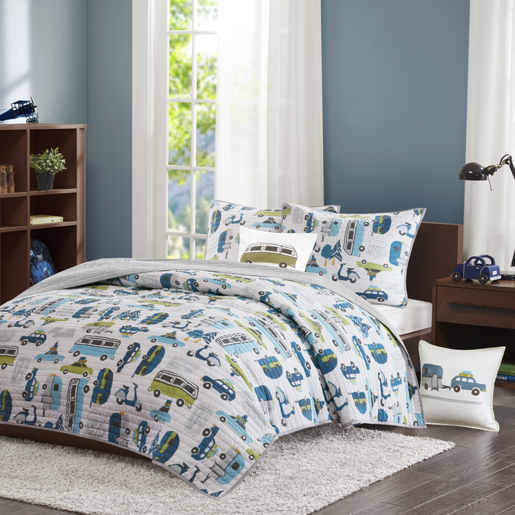 

INK+IVY Kids - Road Trip Coverlet Set - Multi - Twin