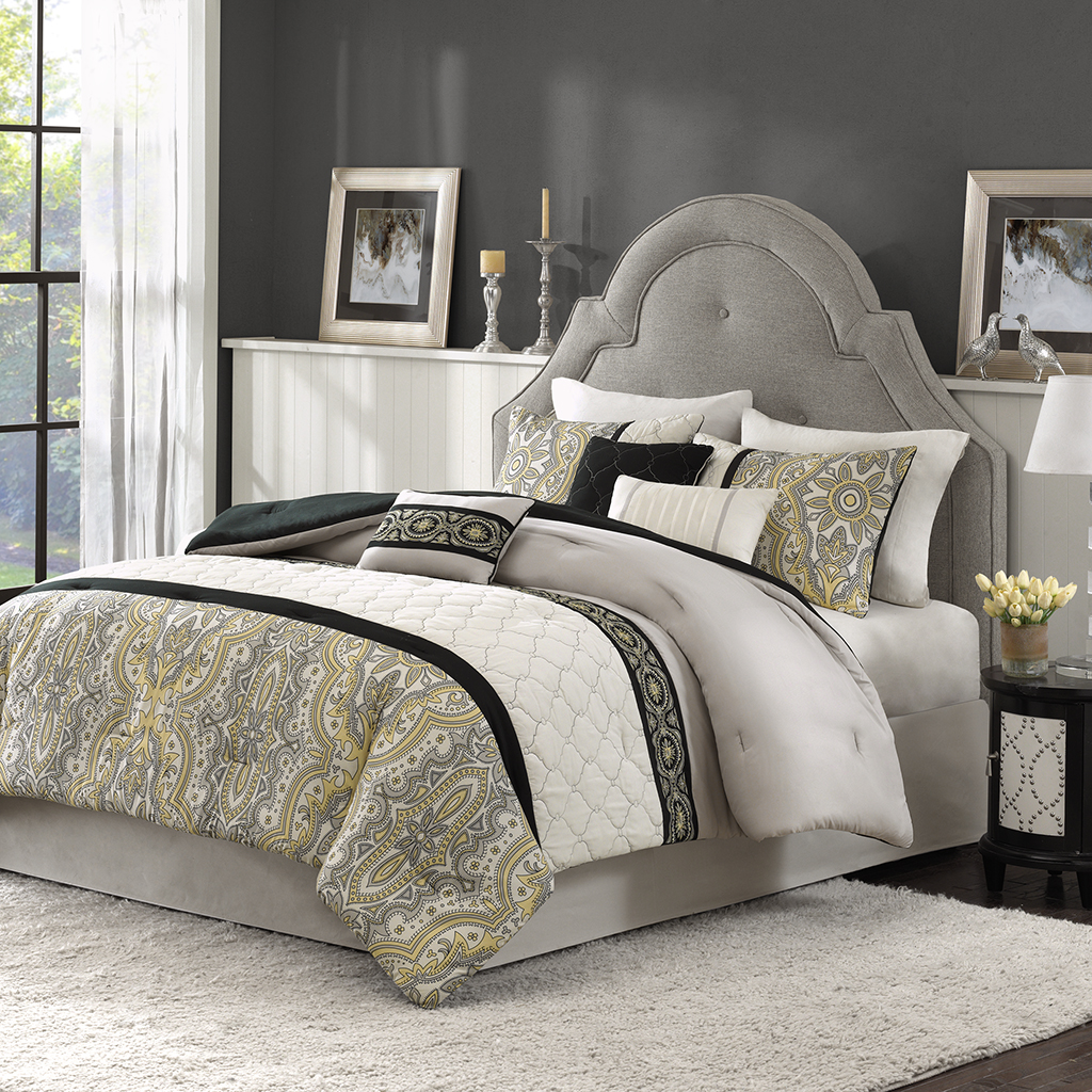 

Madison Park - Zanetta 7 Piece Comforter Set - Yellow - King