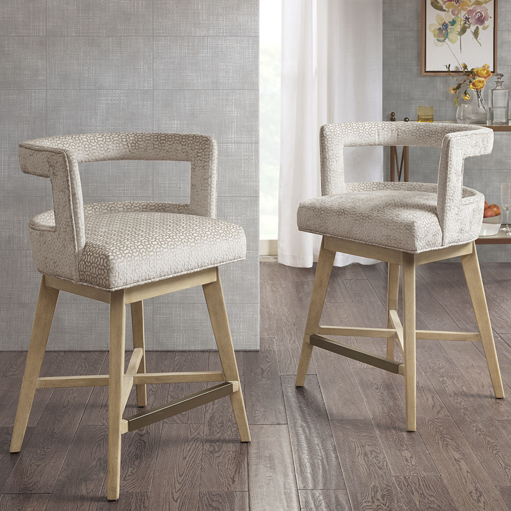 

Madison Park - Glenwood Swivel Counter Stool - Cream - See below