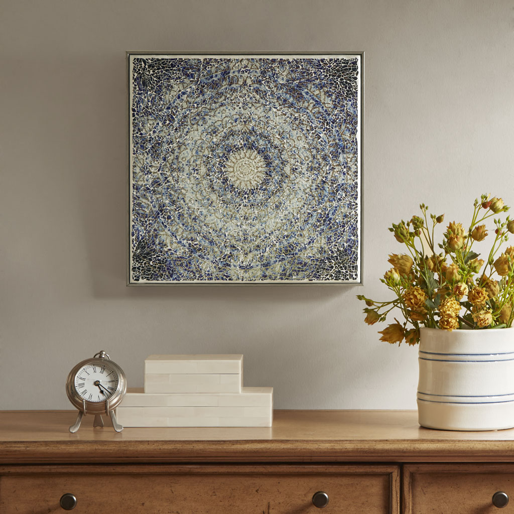 

Harbor House - Mosaic Mandala Circa Crushed Glass - Blue/White - See below
