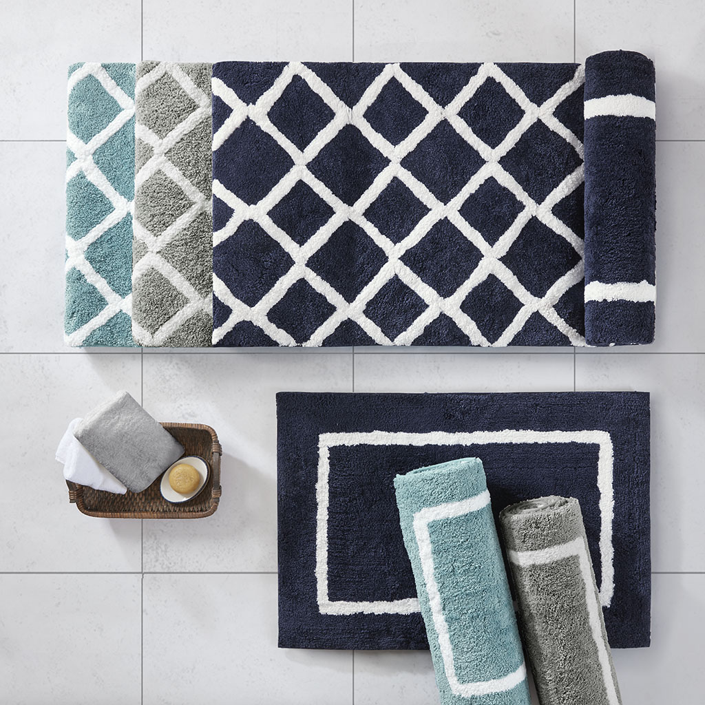 

Madison Park - Bittman Reversible High Pile Tufted Bath Rug - Aqua - 24x60