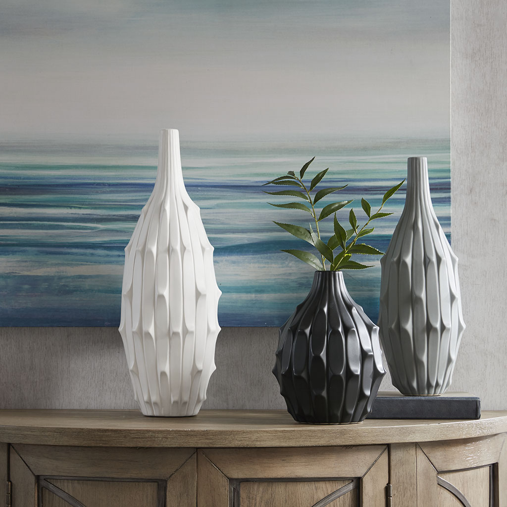 

Madison Park - Dune Textured Vase - White/Gray/Black - See below