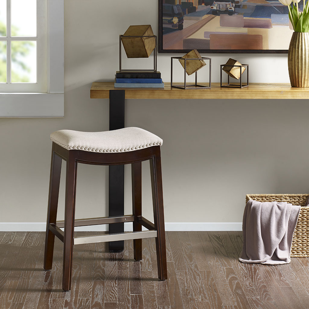 

Madison Park - Belfast Saddle Counter Stool - Cream - See below