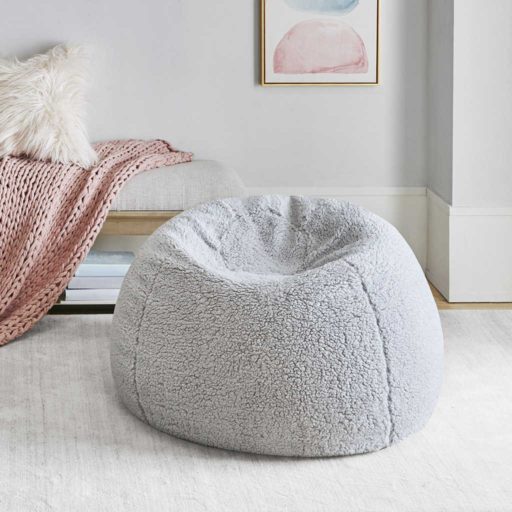 

Intelligent Design - Berber Bean Bag - Grey - 32"D x 15"H