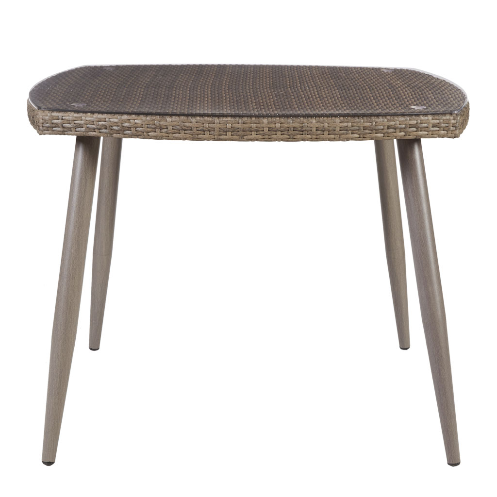 

Madison Park - Gwen Outdoor Resin Wicker Dining Table With Tempered Glass - Grey - See below