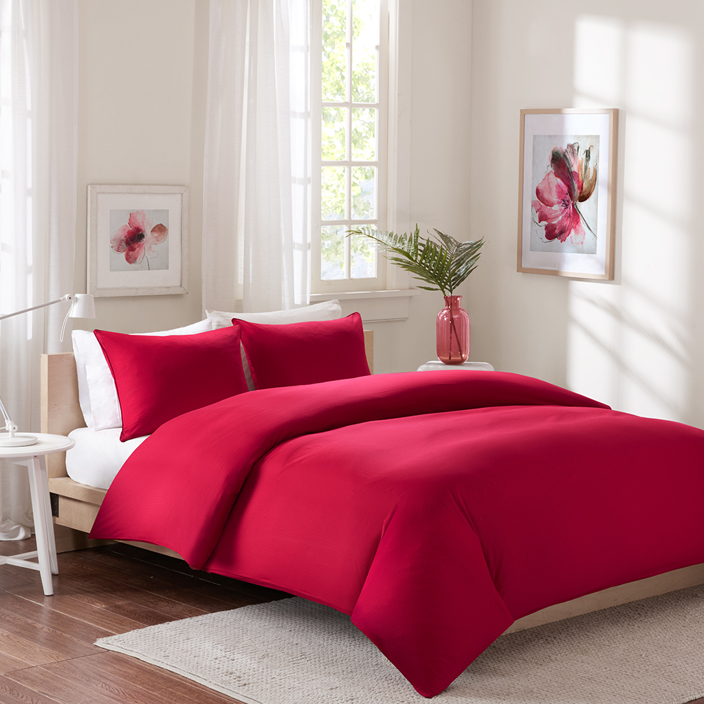 

Madison Park - Bamboo Duvet Cover Mini Set - Red - King/Cal King