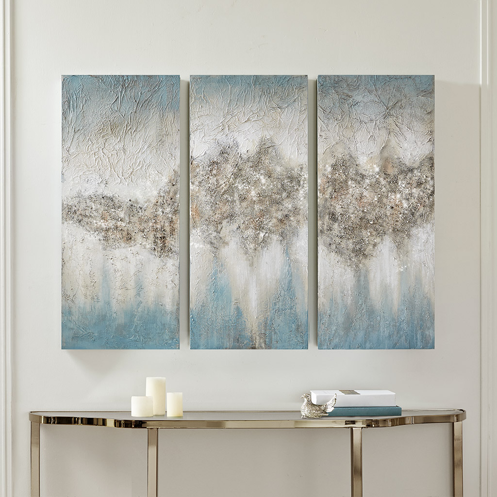 

Madison Park - Luminous Hand Painted Canvas - Blue - See below