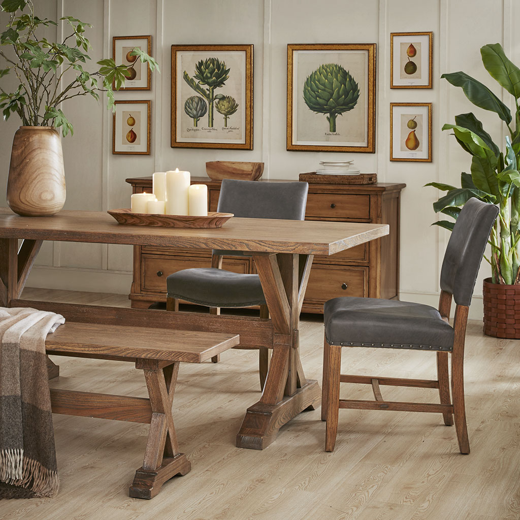 

Harbor House - Napa Leather Dining Side Chair - Grey - See below